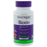 Natrol Beauty Biotiin 10000mcg, maasikamaitseline 60 tabletti