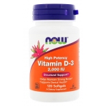 NOW Foods D3 vitamiin 2000IU 30/120 kapslit