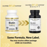 California Gold Nutrition Biotiin 10 000mcg, 90 pehmet kapslit