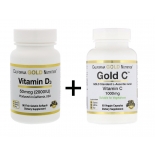 California Gold Nutrition C vitamiin 1000mg (60tbl) + D vitamiin 2000IU (90tbl)